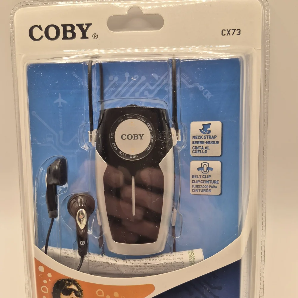 Coby CX73 Pocket AM/FM Radio with Earphones (Black)‎ New & Factory Sealed